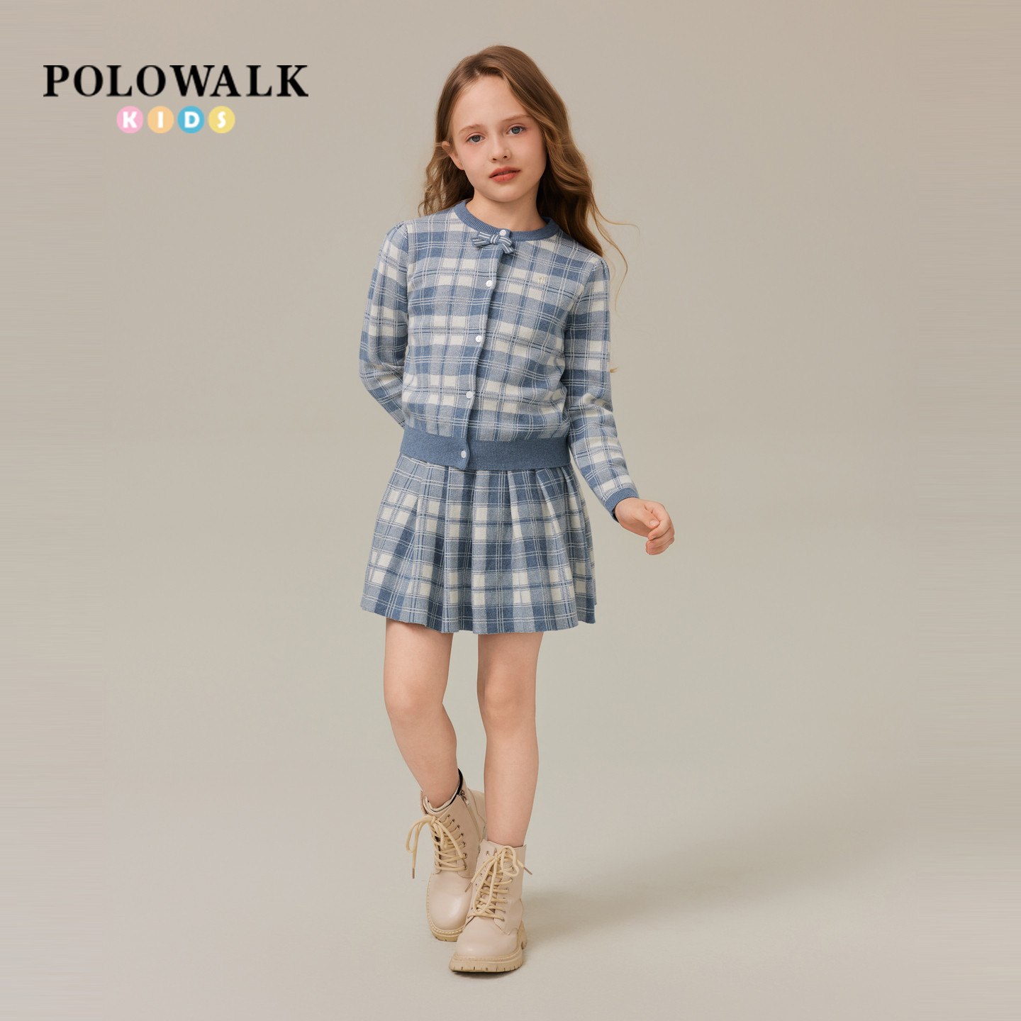 【纯棉】POLOWALK童装女童长袖套装2025秋季新品甜美风套装裙大童,淘宝优惠券,粉丝福利购,淘宝优惠卷