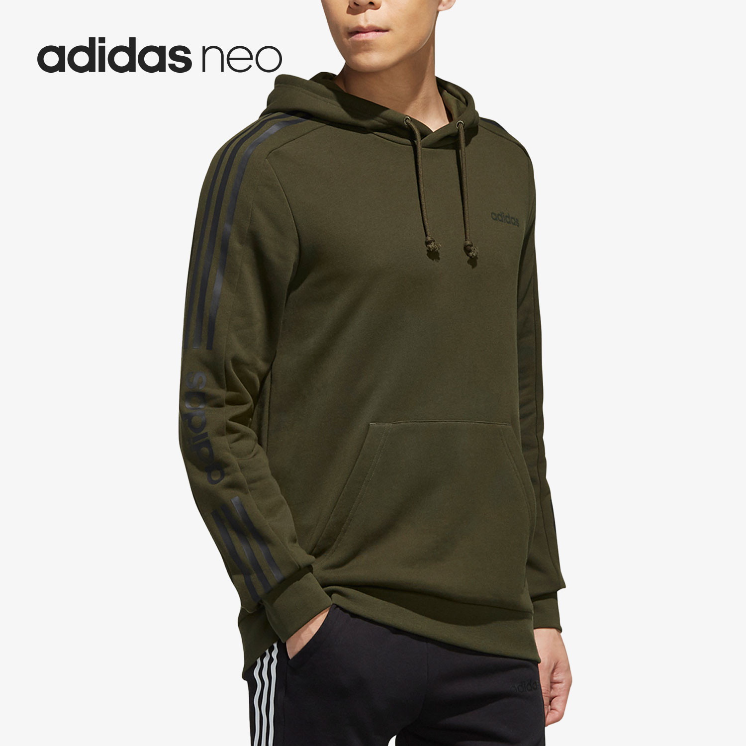 Adidas/阿迪达斯正品NEO M CE 3S HDY 男子套头卫衣 FK5807 - 图2