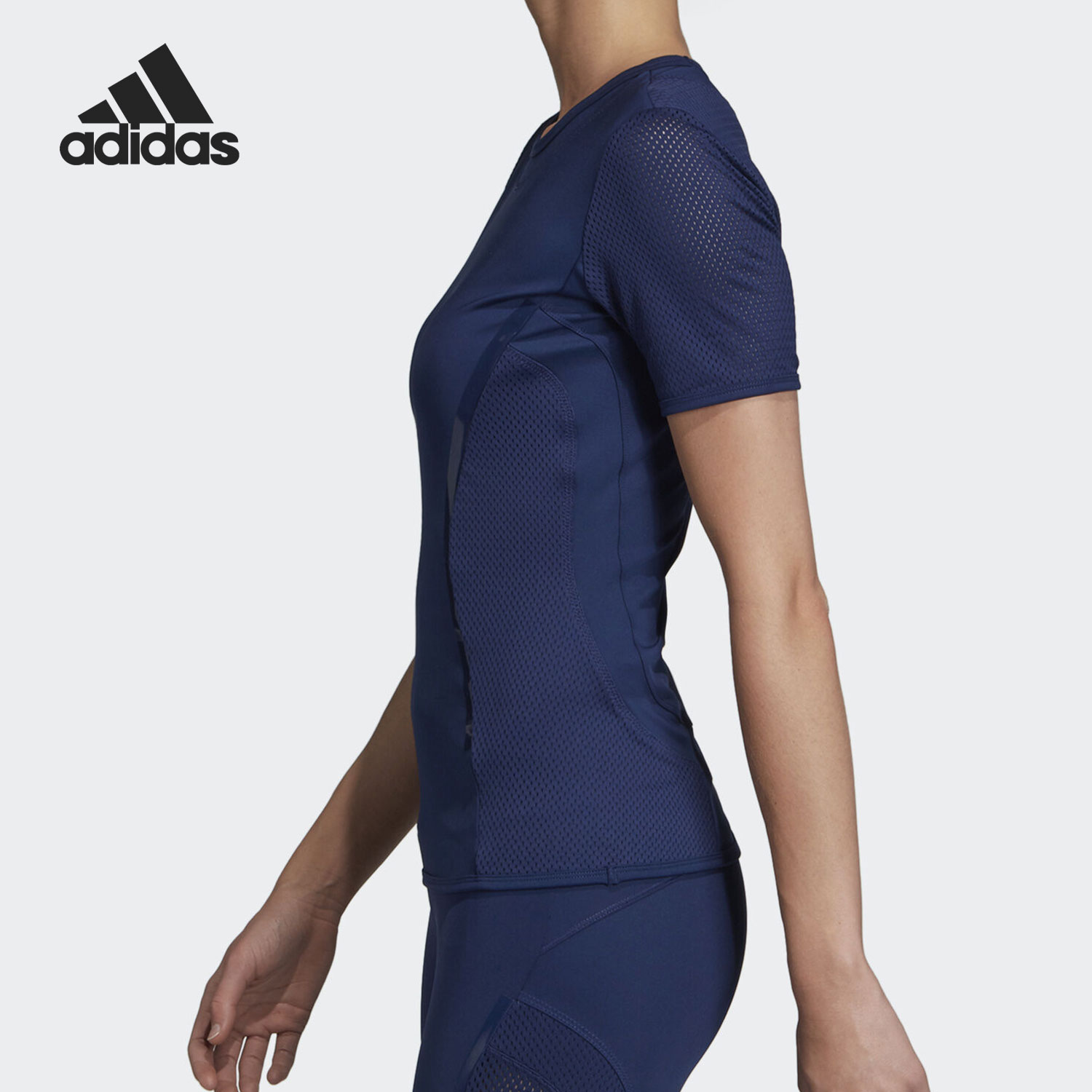 Adidas/阿迪达斯正品SMC PERF 女子透气训练短袖T恤 EA2216 - 图0