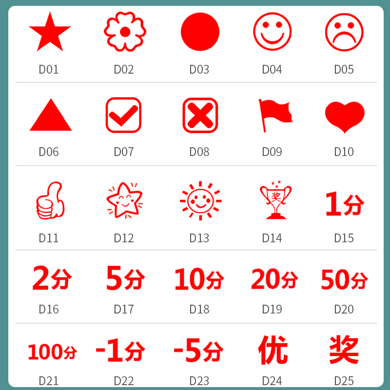 小圆章鼓励教师评语小红花星星盖章幼儿园老师儿童QCPASS数字定做可爱卡通章儿童表扬点赞大拇指动物章你真棒 - 图3