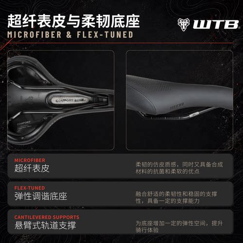 WTBComfort休闲通勤车坐垫城市舒适骑行防屁疼宽版加厚自行车座垫 - 图1