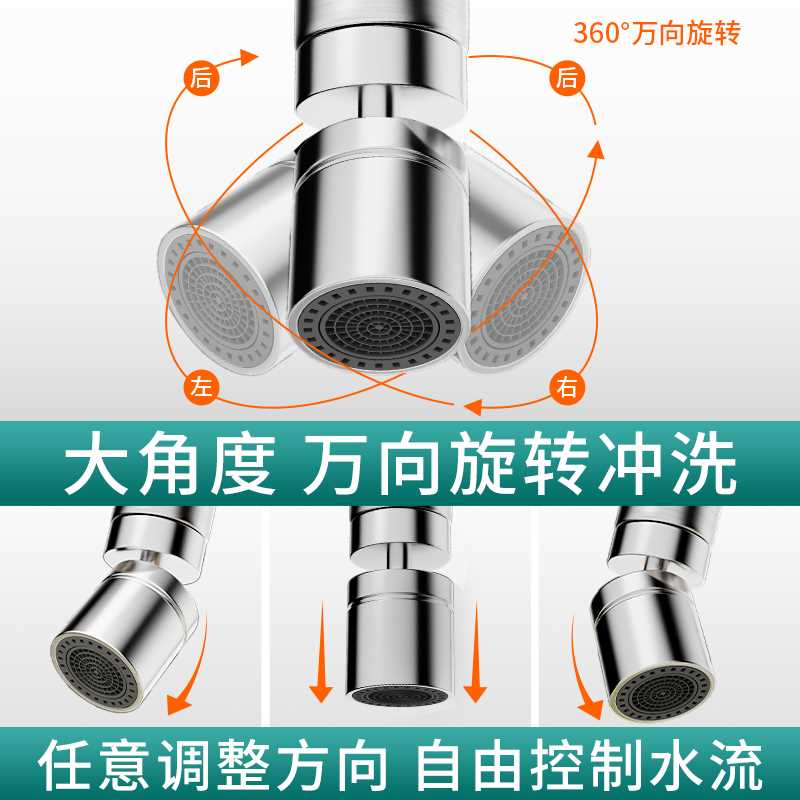 304不锈钢厨房水龙头冷热水家用旋转防溅水洗菜盆洗手池洗碗单冷 - 图1