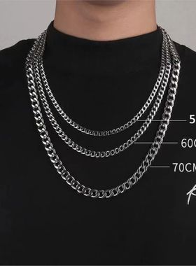 Width 5/7/9MM Hiphop Cuban Link Stainless Steel Chains Neckl