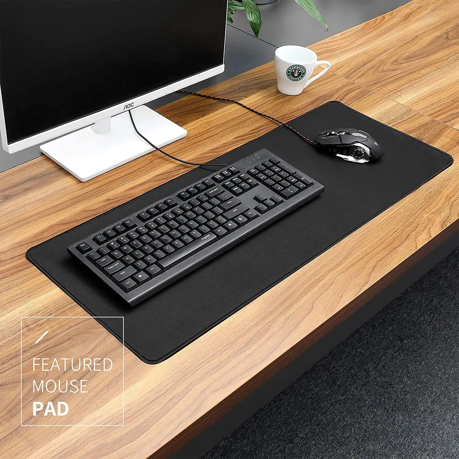 XXL Mouse Pad Black Mousepad Gamer Lager Computer PC Desk Ma - 图3
