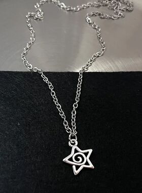 Y2K Flail Fire Heart Teeth Pendant Necklace for Women Men Ch