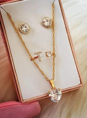 Heart Necklaces For Women Stainless Steel Gold Plated Chain