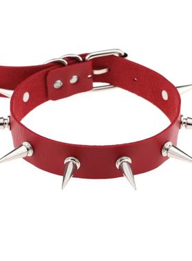 Halloween Rivet Punk Gothic Pu Leather Collar, Exaggerated F