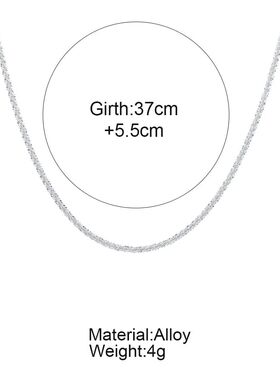 Fashion Simple Sparkling Necklace For Women Silver Color Cla
