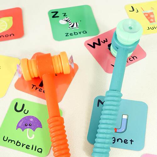 吸盘锤双面打地鼠儿童玩具识字小游戏英语课堂互动教学教具幼儿园 - 图0