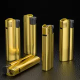 Маленькая короткая портативная металлическая ветрозащитная прочная зажигалка, оптовые продажи, делается под заказ