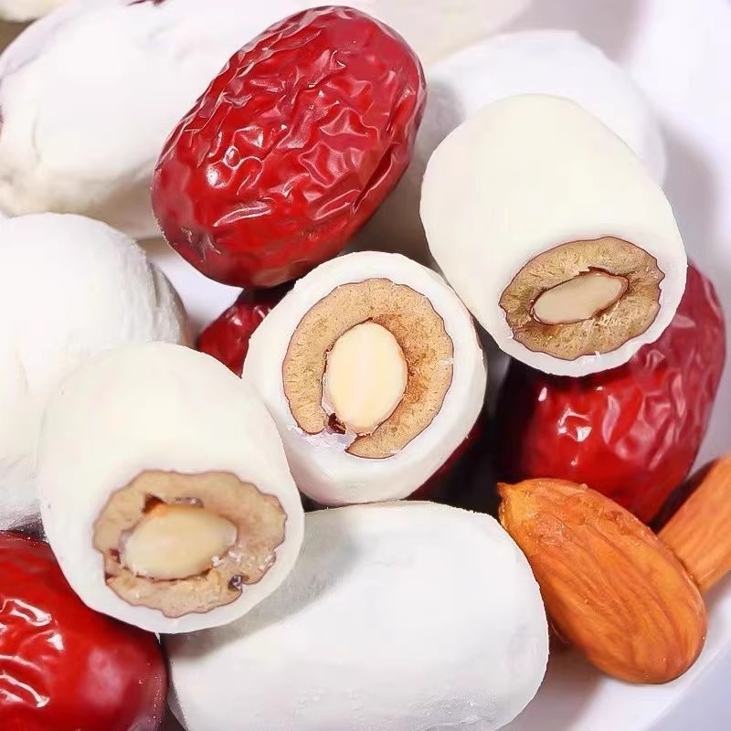 奶酪枣巴旦木夹心网红奶枣红枣仁去核零食小吃休闲食品坚果【顺】