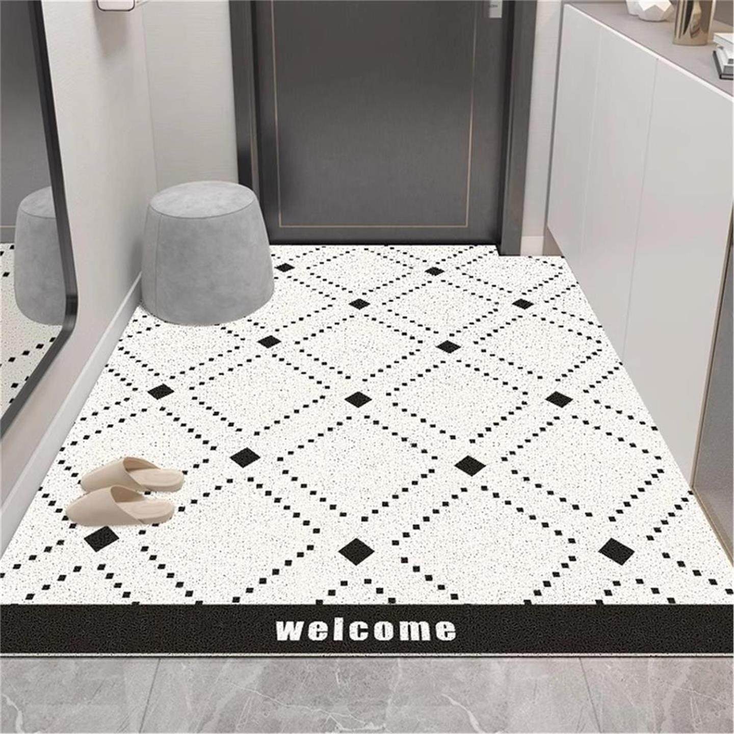现代轻奢入户门地垫进门刮泥蹭土耐脏耐磨脚垫可裁剪防滑丝圈地垫,淘宝优惠券,粉丝福利购,淘宝优惠卷