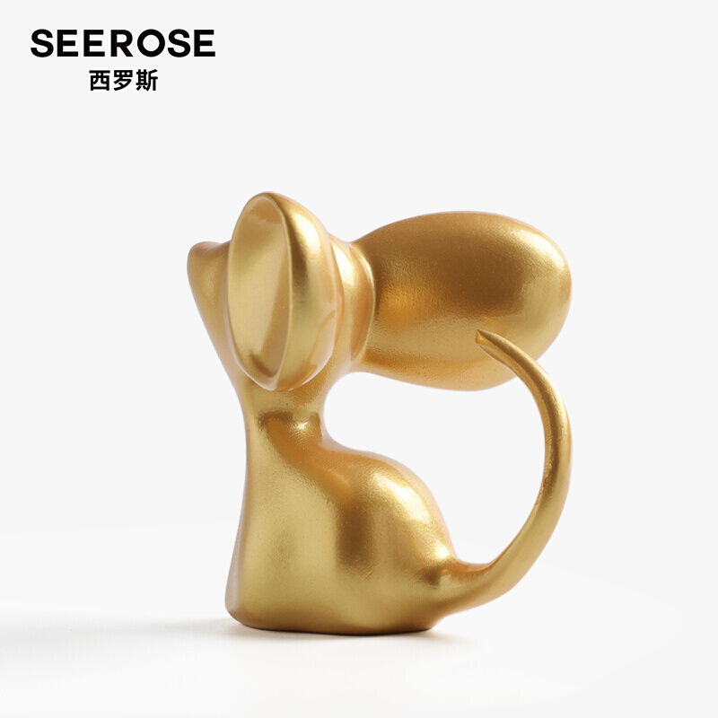 新款SEEROSE西罗斯老鼠生肖吉祥物公仔办公室摆件车载装饰品创意 - 图0