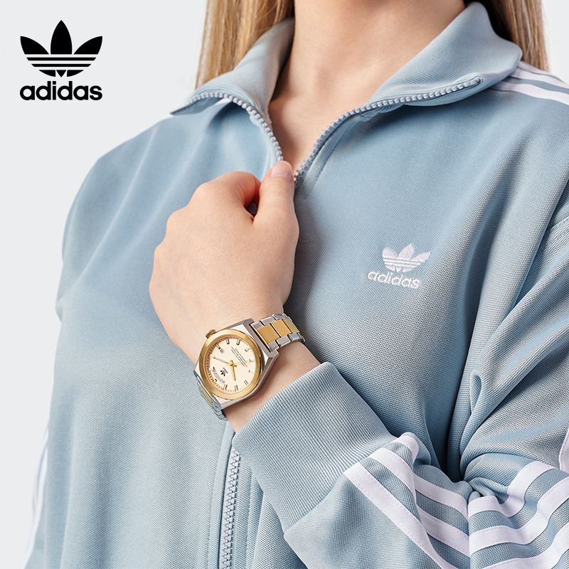 adidas Originals阿迪达斯三叶草手表轻商务时尚日历石英男女腕表