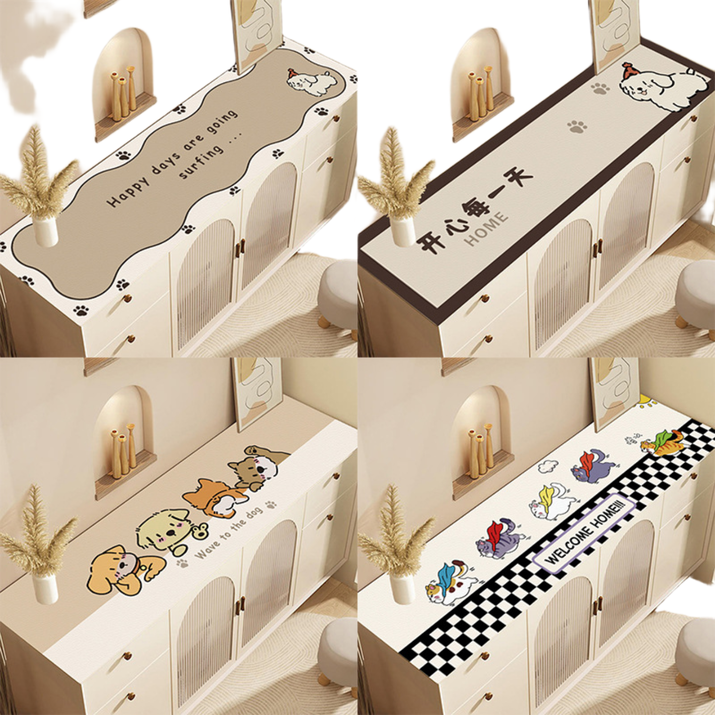 卡通入户玄关垫餐边柜双面垫子防水防烫免洗皮革酒柜保护垫鞋柜垫,淘宝优惠券,粉丝福利购,淘宝优惠卷