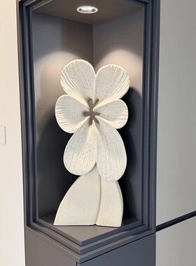 现代简约花语雕塑艺术摆件样板间酒店家居客厅桌面软装饰乔迁礼品