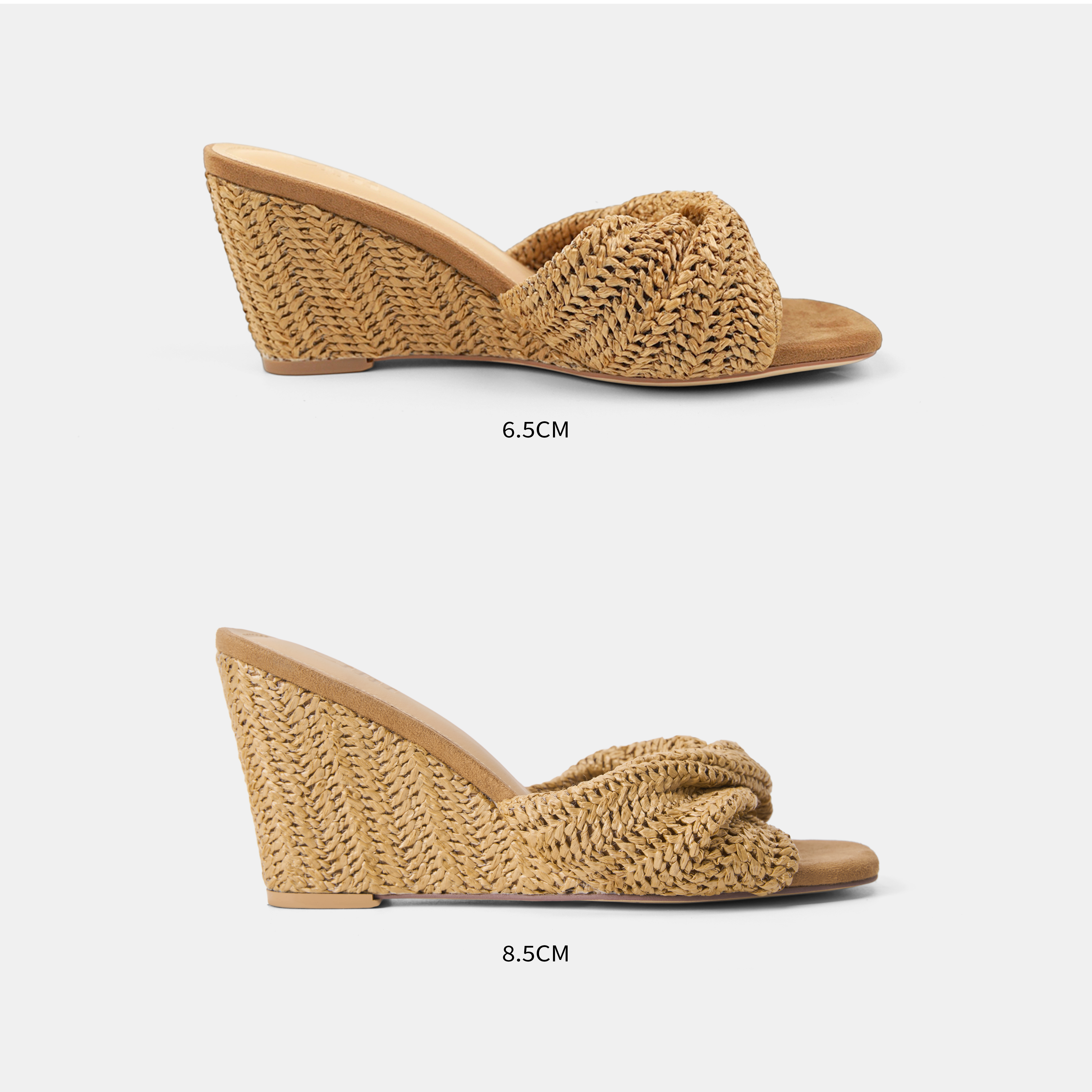 Cihi设计法式坡跟凉鞋女复古编织2025夏季新款露趾度假风外穿拖鞋