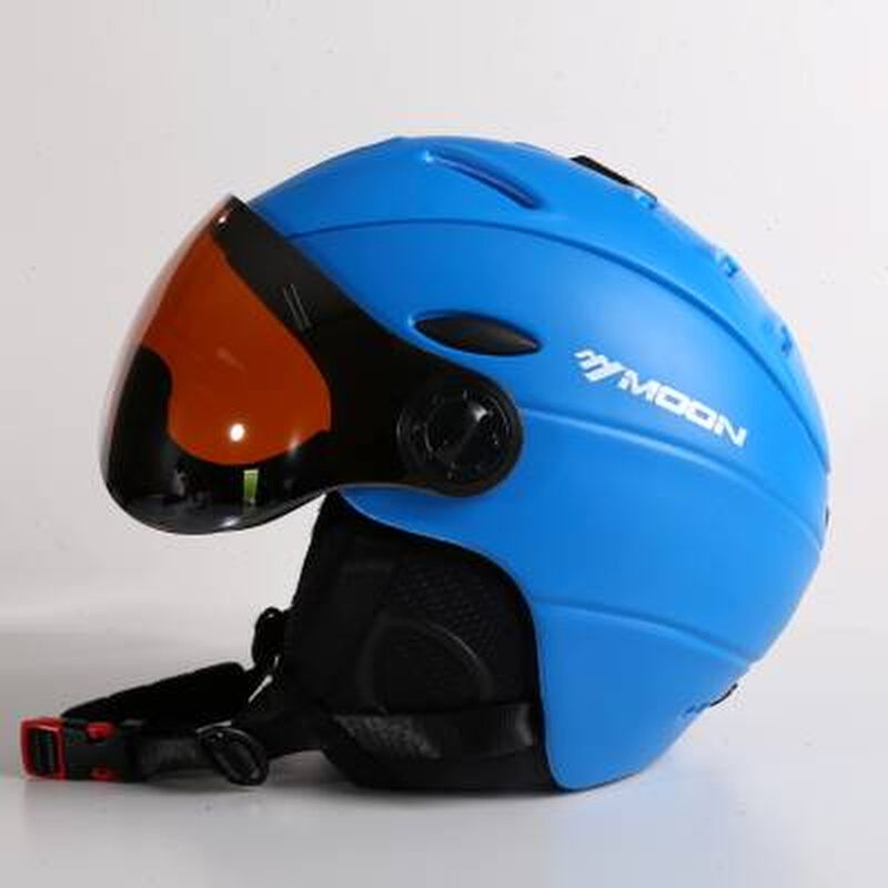 MOON滑雪头盔安全盔雪镜一体成型成人男女XL大码雪盔儿童单板双板 - 图1