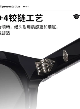 JMM跨境复古圆框太阳镜男女街拍墨镜高级感防晒太阳眼镜BALZACI