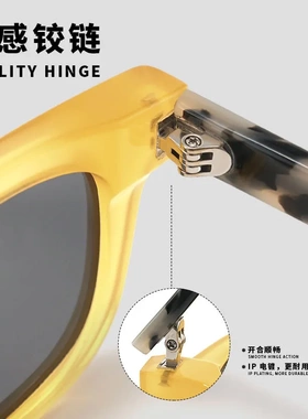 新款欧美时尚板材男高品质防紫外线复古玳瑁色现货偏光板材墨镜