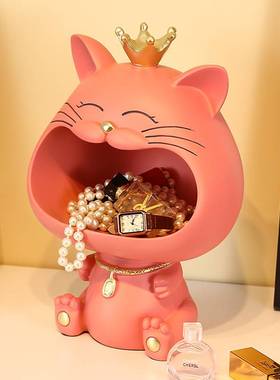 创意放钥匙的摆件现代轻奢玄关柜入户门收纳托盘进门口鞋柜装饰品