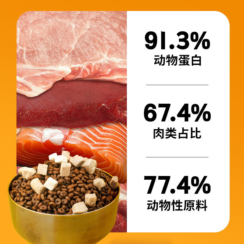 雪山小魔鱼鲜肉猫粮鸡肉鸭肉冻干无谷全价幼成猫通用营养猫粮2kg