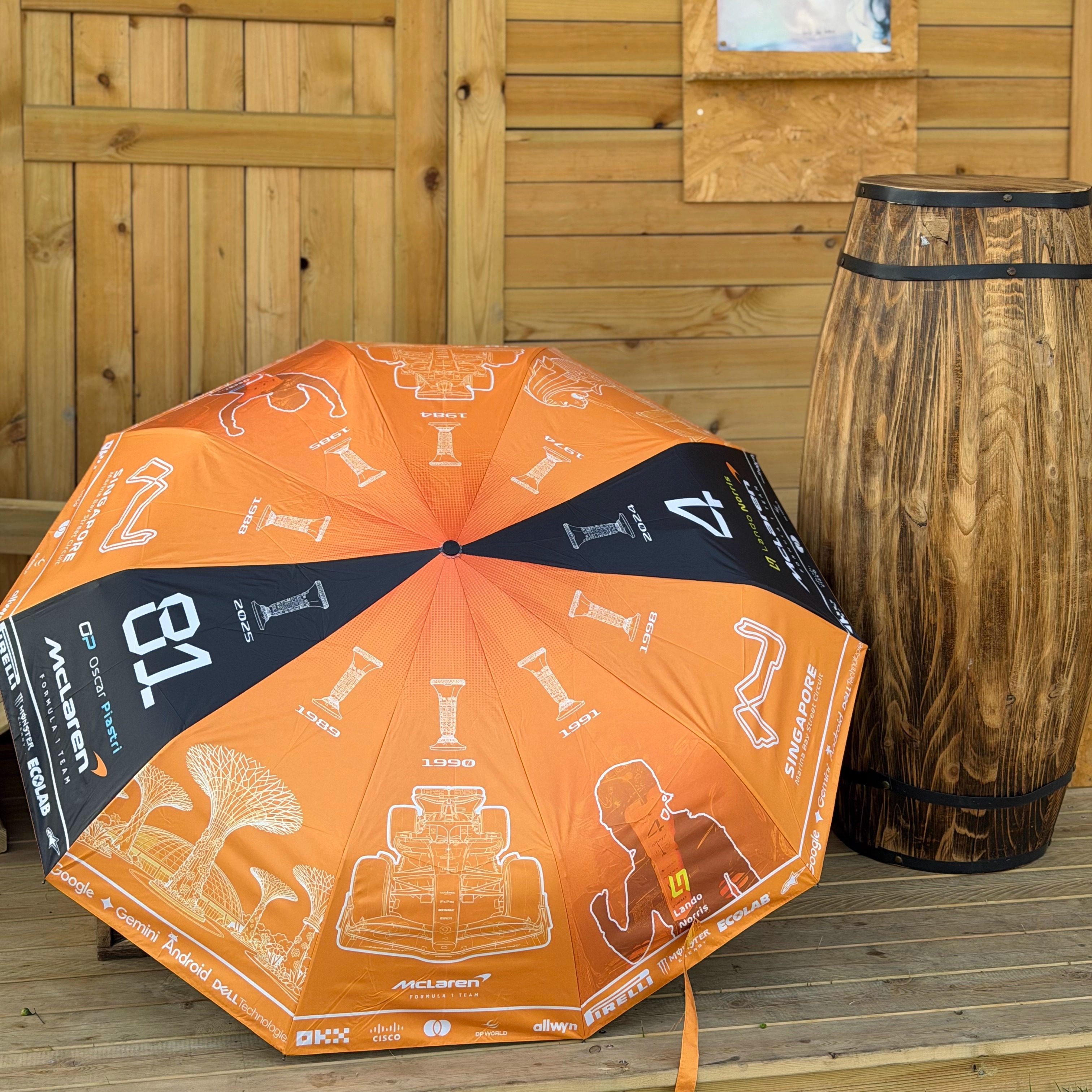 【F1迈凯伦拾冠橙纪念伞】原创设计 自动折叠 晴雨双用,淘宝优惠券,粉丝福利购,淘宝优惠卷