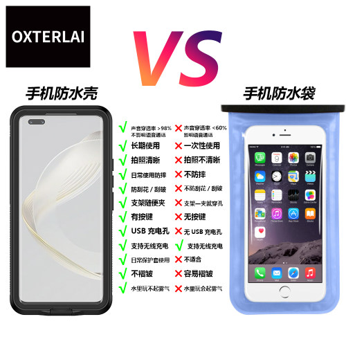 下雨天送外卖手机袋套外卖骑手专用防水手机壳袋6.9英寸以下手机通用可充电触屏语音通话可夹支架防雨防尘 - 图0