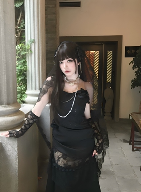 暗黑系蕾丝修女头饰拍照出片