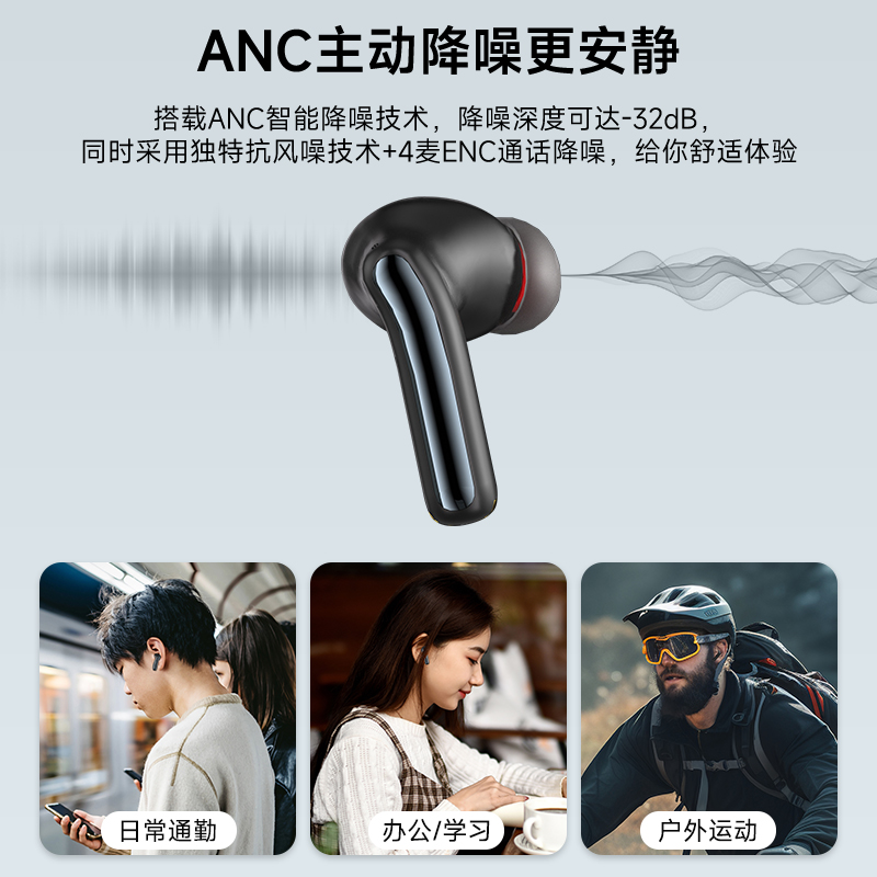 BarbetSound Buds A69主动降噪数显耳机蓝牙无线新款入耳式长续航