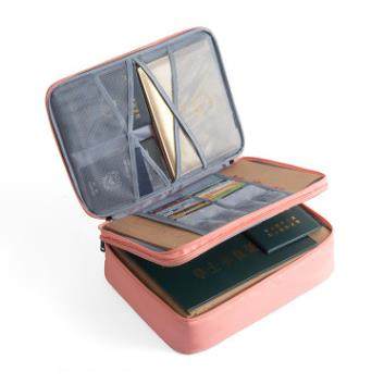 Can be used to trolley box large-capacity double-layer certificate storage bag Traveler user's mouth protection photo ticket file bag