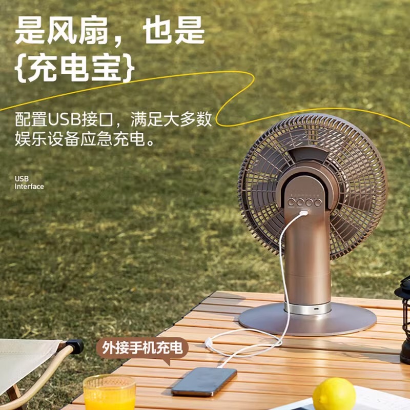美的电风扇直流变频充电式长续航落地扇户外露营遥控风扇GDG20LY