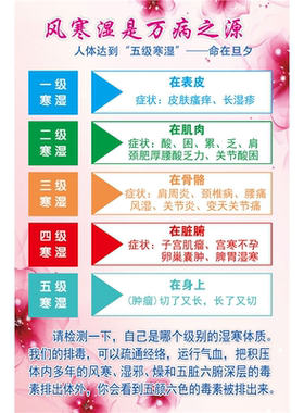 风寒湿是万病之源五级寒湿重广告宣传画挂图海报展板装饰画