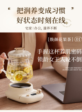 小熊养生壶小型办公室mini养生杯全玻璃多功能迷你煮茶壶恒温水壶