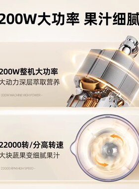 小熊榨汁机小型家用全自动电动榨汁杯大容量果汁机果蔬汁冰沙碎冰