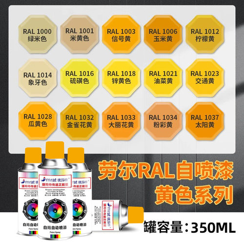 黄色自动手摇自喷漆橘黄金黄米黄汽车专用金属防锈油漆深黄桔黄漆 - 图2