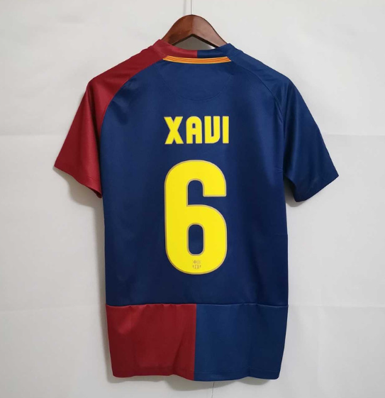 08 09 Vintage Barcelona XAVI A.INIESTA MESSI HENRY Jerseys - 图0