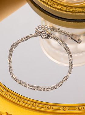 热款经典双层简片手链简约时尚小清新气质文艺甜美百搭高级款手饰