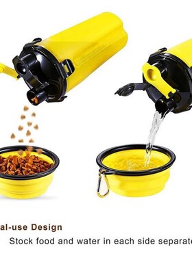 Portable 2 Inj 1 Folding Bowl Bottle Pet Feeder Dog Water Bo