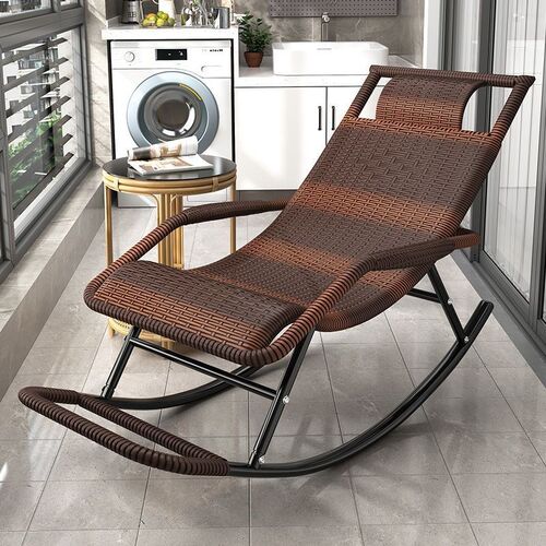 摇椅藤椅家用懒人老人午r睡躺椅客厅大人午休摇摇成人阳台休闲逍 - 图1