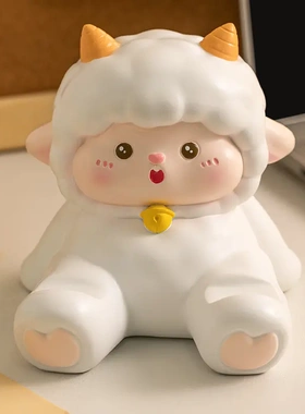 卡通咩咩羊手机支架桌面装饰摆件