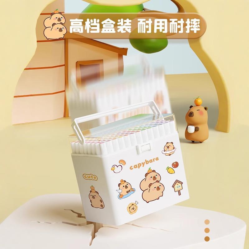 卡皮巴拉丙烯马克笔小学生美术专用画笔水彩笔不透色可叠色幼儿园 - 图0
