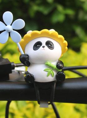 可爱的竹子熊猫风车竹子蜻蜓电池自行车汽车电动摩托车装饰作为的