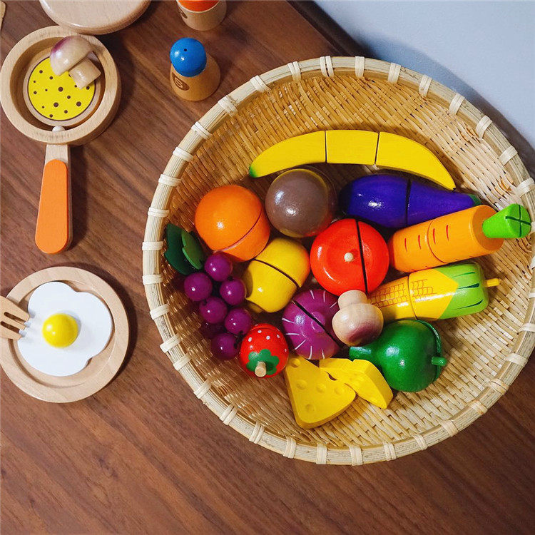 出口过家家木质积木宝宝男女孩切切看乐水果仿真玩具食物,淘宝优惠券,粉丝福利购,淘宝优惠卷