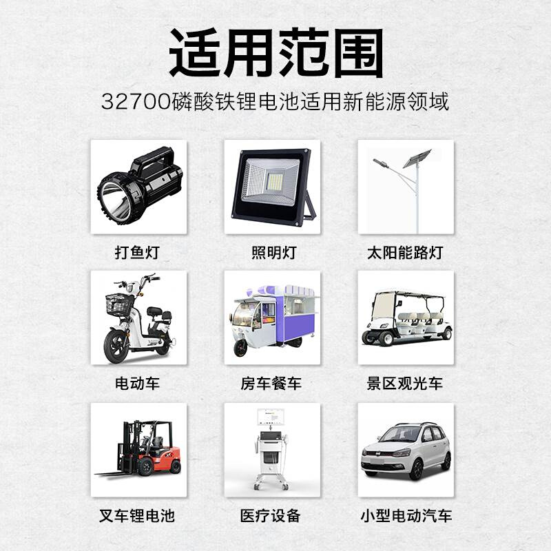 德力普太阳能电池组3.2v磷酸铁锂32700户外路灯电源6.4v锂电池12V - 图3