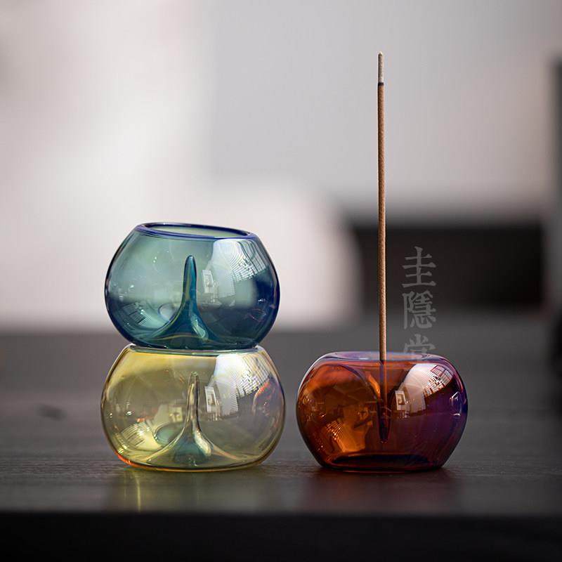 圭隐堂纯手工吹制薰银檀香线 线香插家用禅意耐热玻璃香薰炉茶道,淘宝优惠券,粉丝福利购,淘宝优惠卷