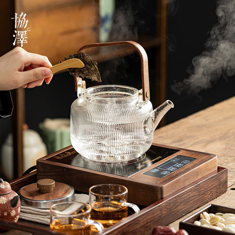 茶壶泡茶家用 煮茶养生壶套装 相思木电陶炉新款 加厚高硼硅玻璃,淘宝优惠券,粉丝福利购,淘宝优惠卷