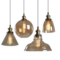 Vintage Glass Pendant Light Edison Blub Ceiling Lamp Retro H