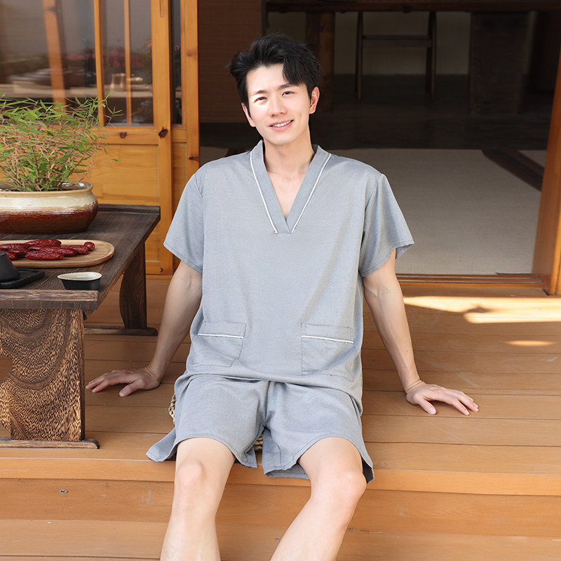 棉洗浴服情侣男女大码汗蒸服短款浴衣浴裤足疗足浴服按摩桑拿衣服,淘宝优惠券,粉丝福利购,淘宝优惠卷