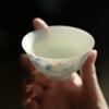White porcelain handmade master cup with underglaze color and hand-painted blue and white tea cup for household Japanese tea cup and Kung Fu tea set